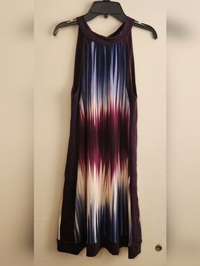 Sleeveless Ombre Halter Dress - Plum & Navy